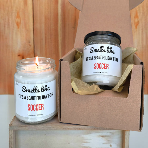 Smells like beautiful day for Soccer Scented Soy Candle