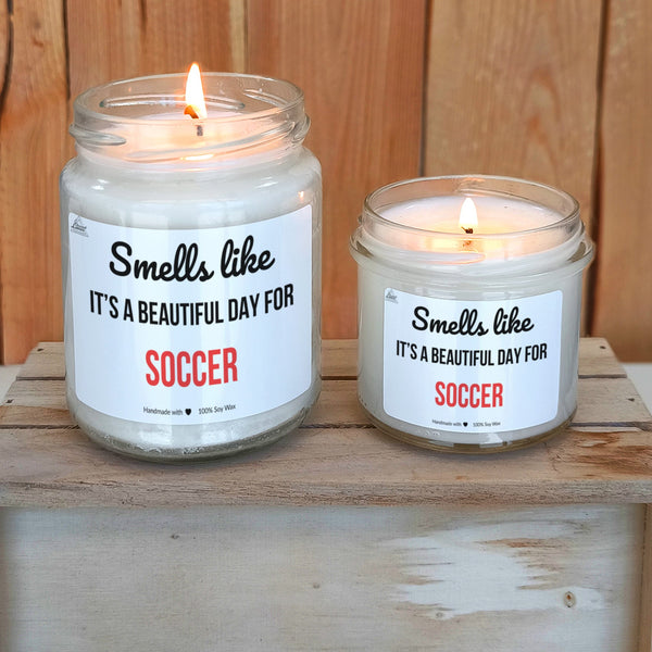 Smells like beautiful day for Soccer Scented Soy Candle