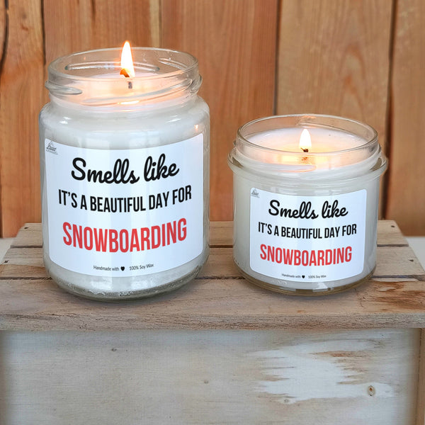 Smells like beautiful day for Snowboarding Scented Soy Candle