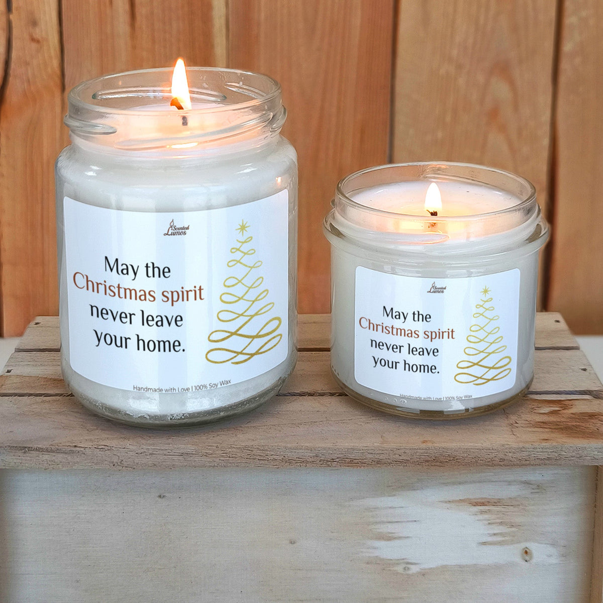 May the Christmas spirit never leave your home Scented Soy Candle