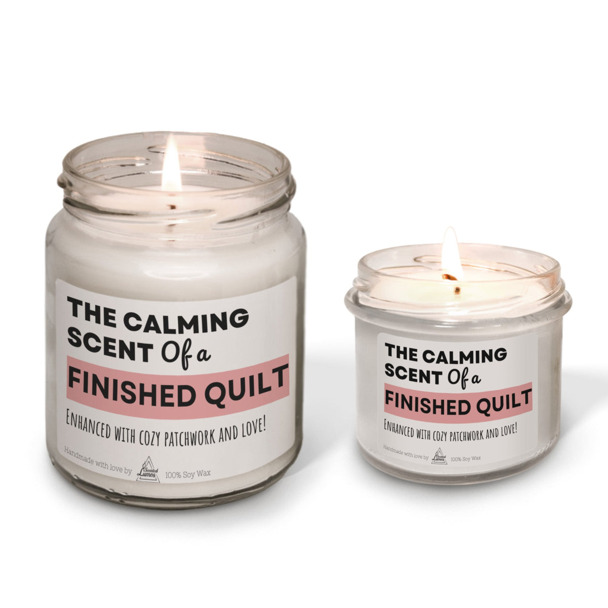The calming scent of finished quilt Scented Soy Candle