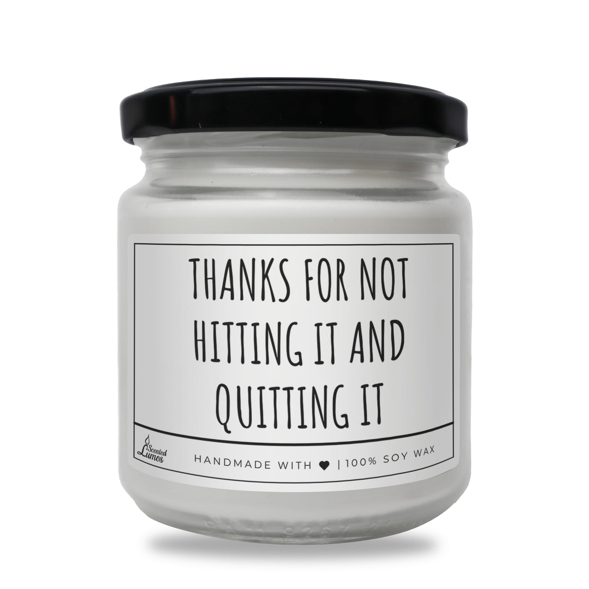Thanks for not hitting it and quitting it Scented Soy Candle