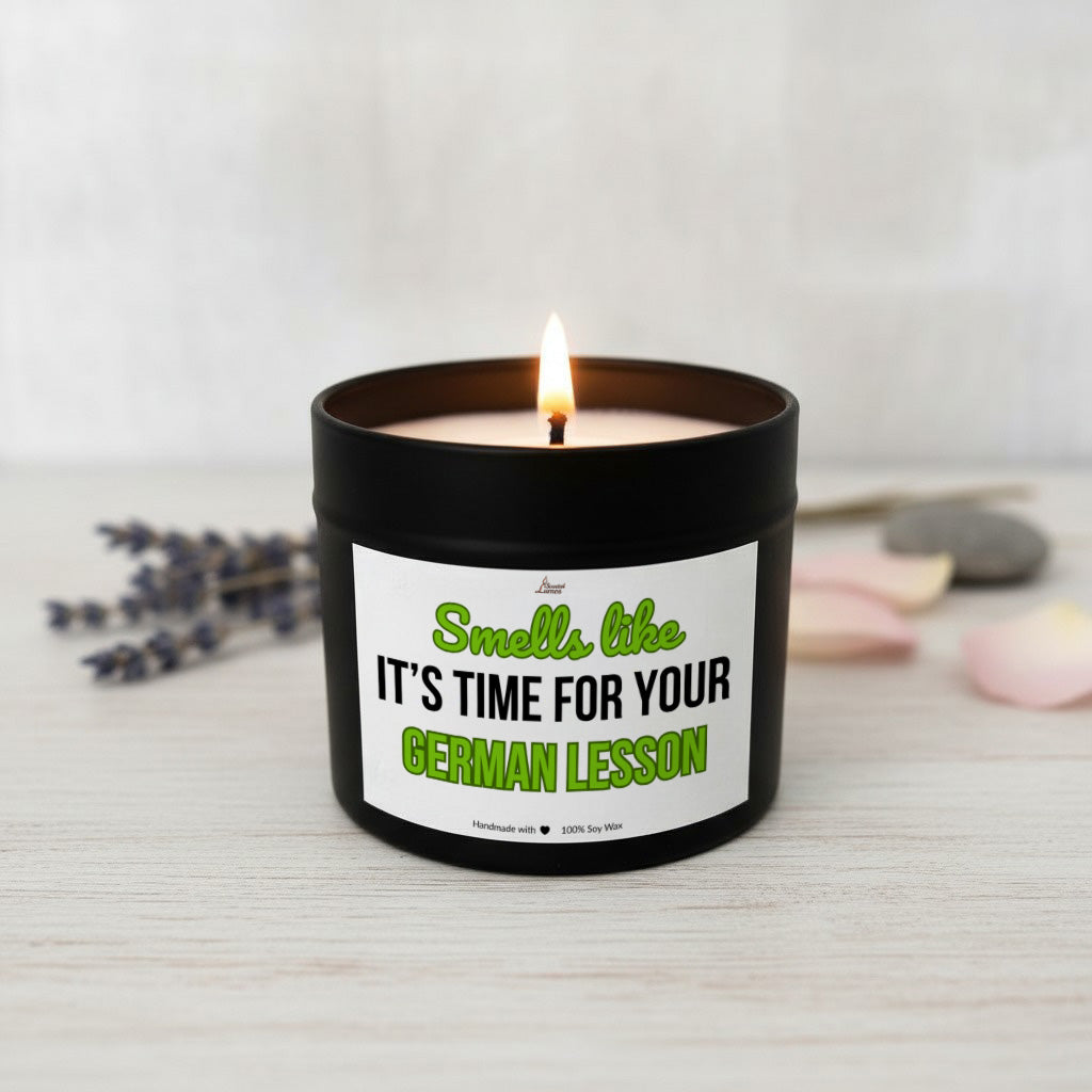 It's time for your German lesson Scented Soy Candle