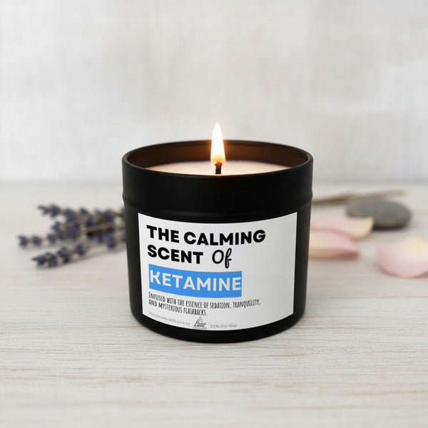 The calming scent of Ketamine Scented Soy Candle