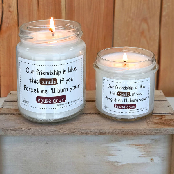 Our friendship is like this candle Scented Soy Candle