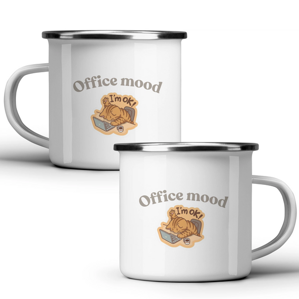 Office mood: I'm OK! - White mug - Metal Mug 370ml