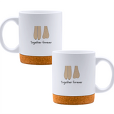 Together forever - White mug - Ceramic Mug with Cork 320ml