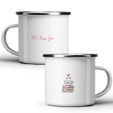 It's time for... books & coffee - White mug - Metal Mug 370ml