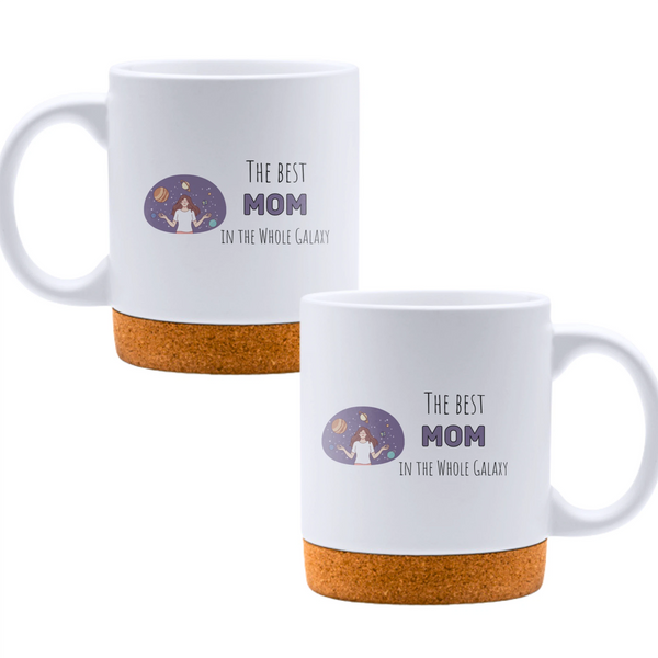 The best mom in the whole galaxy - White mug - Ceramic Mug with Cork 320ml