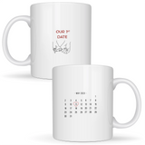 Our 1st date, personalized - White mug - Ceramic Mug 330ml
