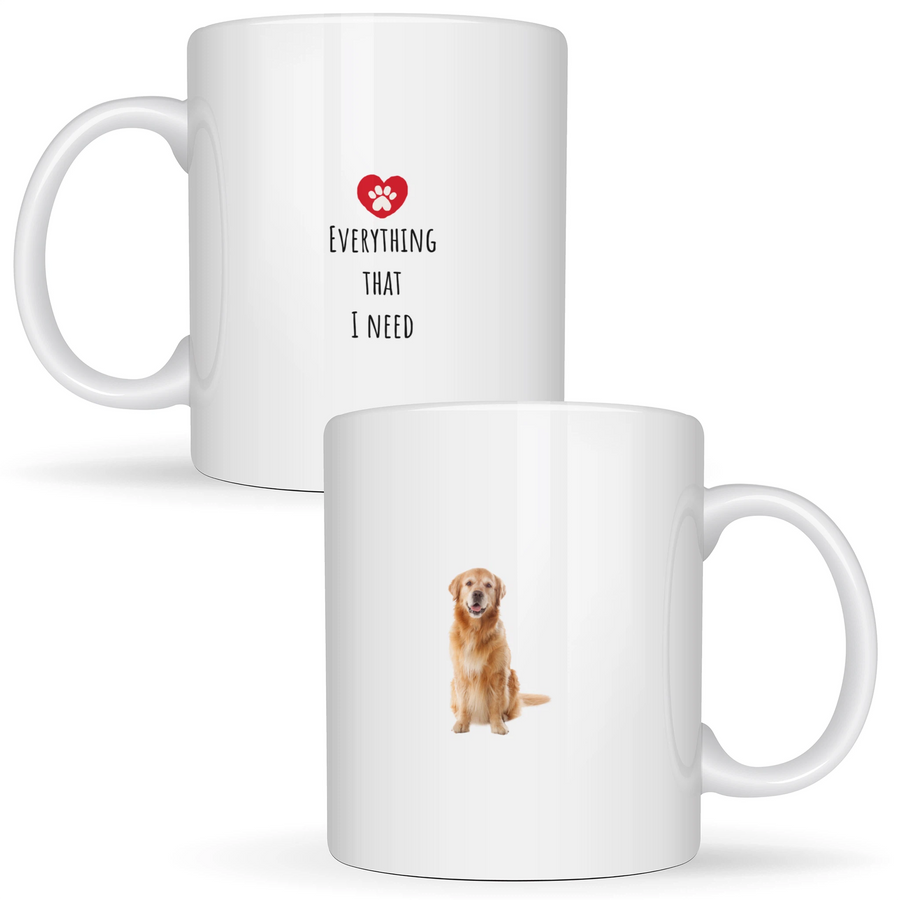 Everything that I need, personalized pet photo - White mug - Ceramic Mug 330ml