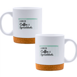 Living on coffee & spreadsheets - White mug - Ceramic Mug with Cork 320ml
