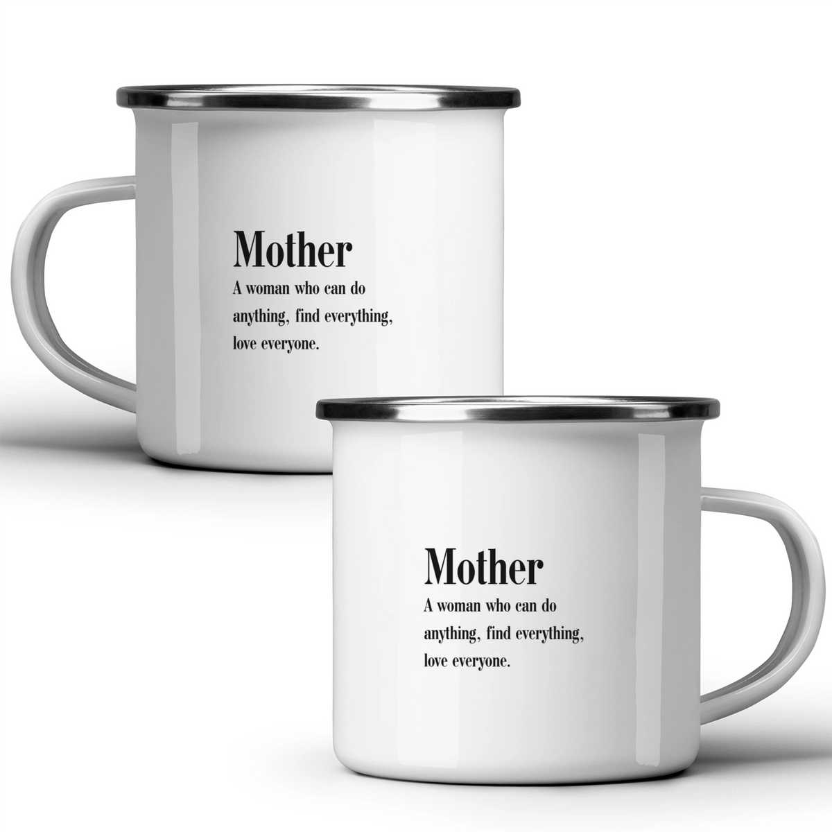 Mother: a woman who can do anything, find everything, love everyone - White mug - Metal Mug 370ml