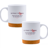 Happy Women's Day, Grandma! Thank you for always making sure I had enough to eat! - White mug - Ceramic Mug with Cork 320ml