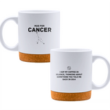 Mug for Cancer: I sip my coffee in silence, thinking about something you told me back in 2014 - White mug - Ceramic Mug with Cork 320ml