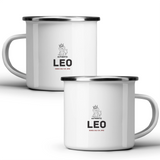 Authentic Leo, personalized date - White mug - Metal Mug 370ml