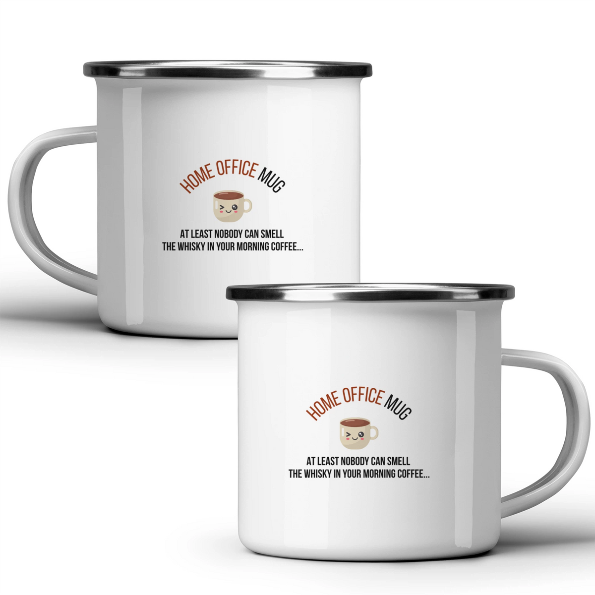 Home office mug: at least nobody can smell the whisky in your morning coffee... - White mug - Metal Mug 370ml