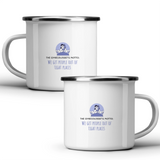 The gynecologist's motto: we get people out of tight places - White mug - Metal Mug 370ml